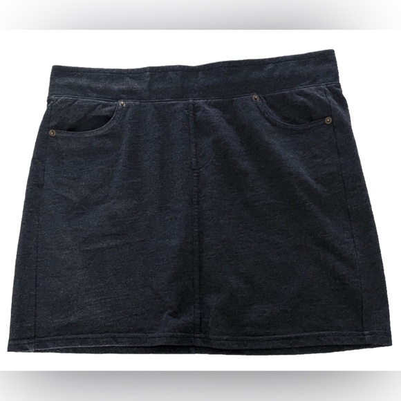 Z SUPPLY Women’s Dark Charcoal Mini Skirt Size L – Casual Lounge Pull-On Pockets - Picture 2 of 7